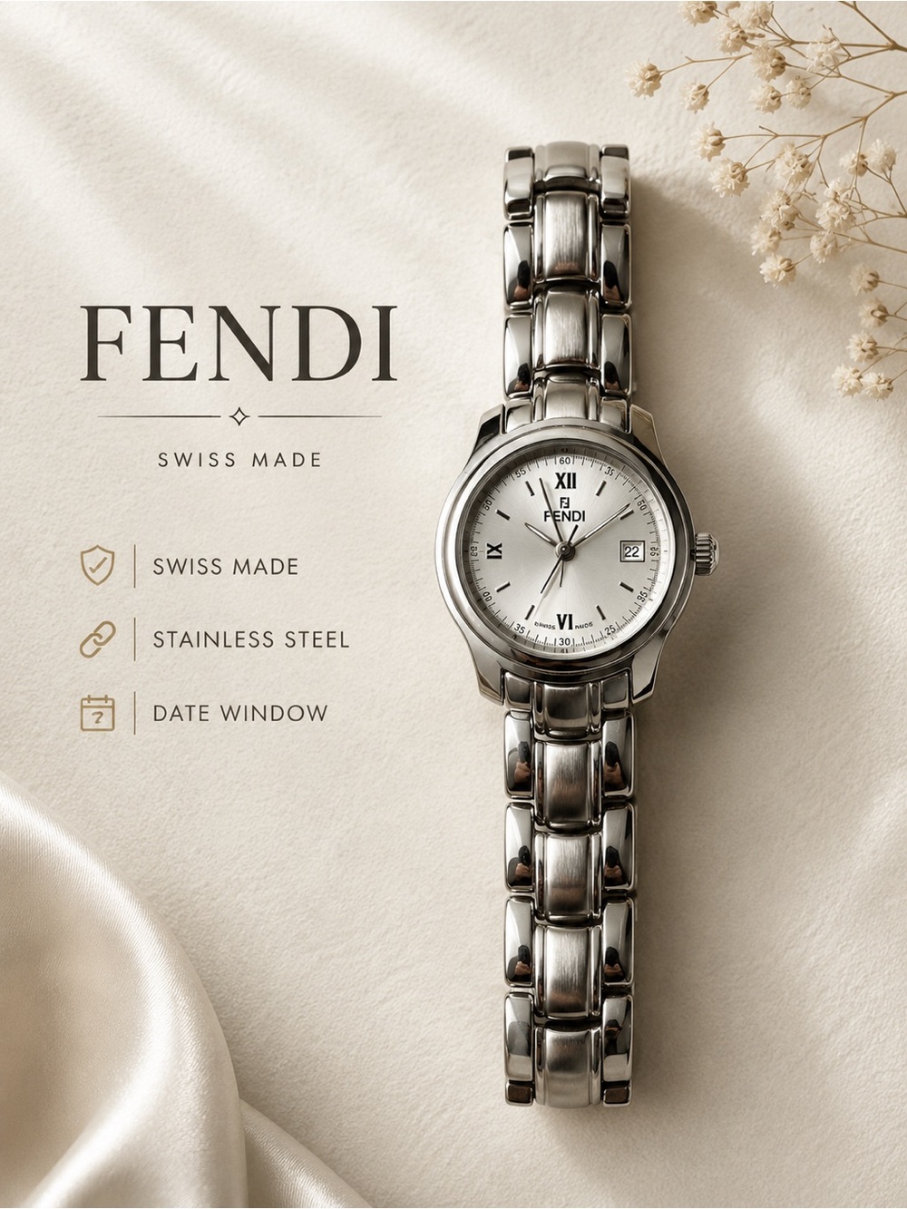 Vintage Fendi Orologi Swiss Made Stainless Steel Quartz Watch | Japan Thrifted